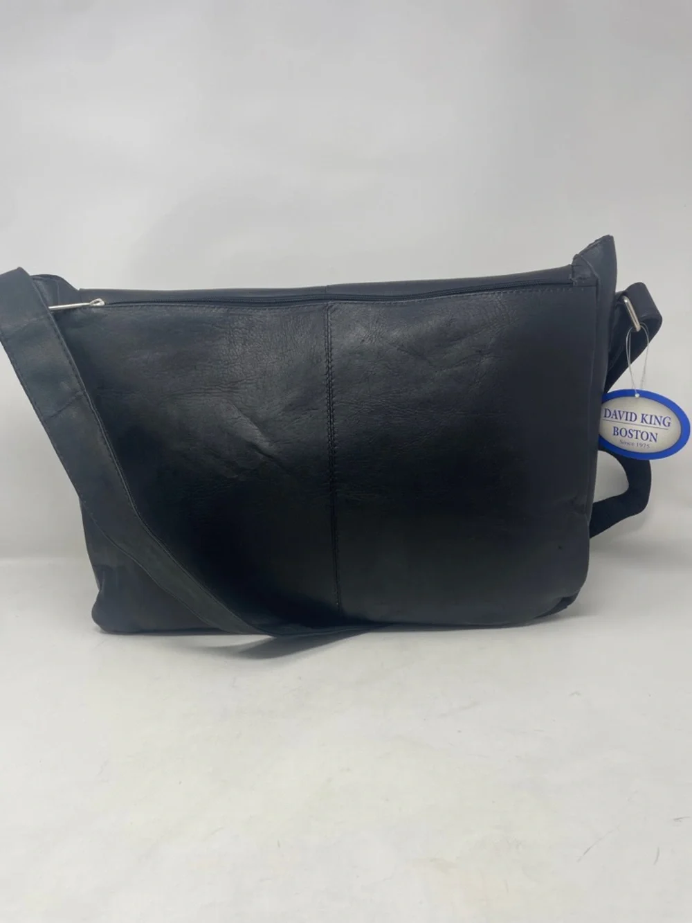 David King East/West 1/2 Flap Leather Messenger Bag